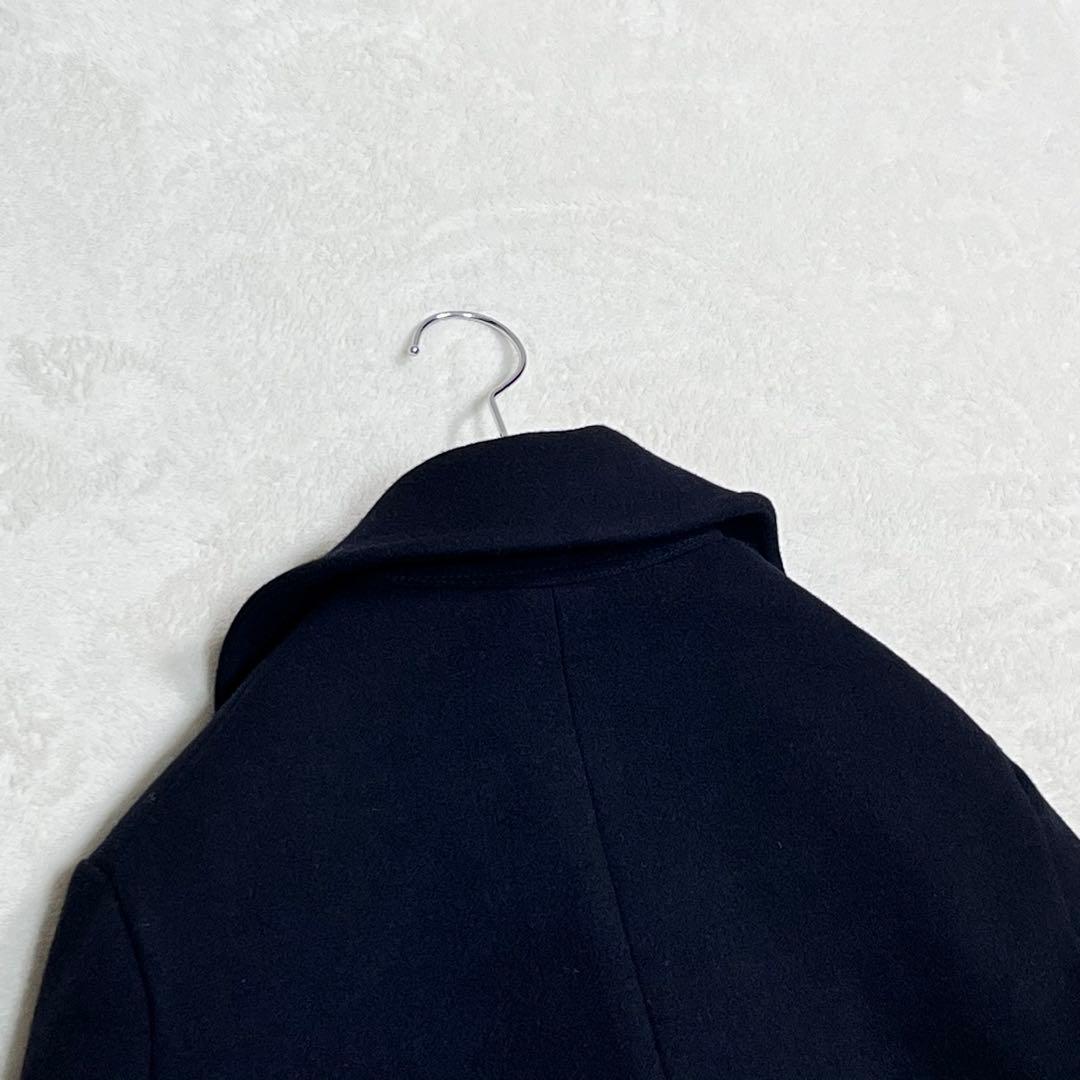『SHIPS シップス』スーパー140s メルトンPコート ネイビー L ドレス