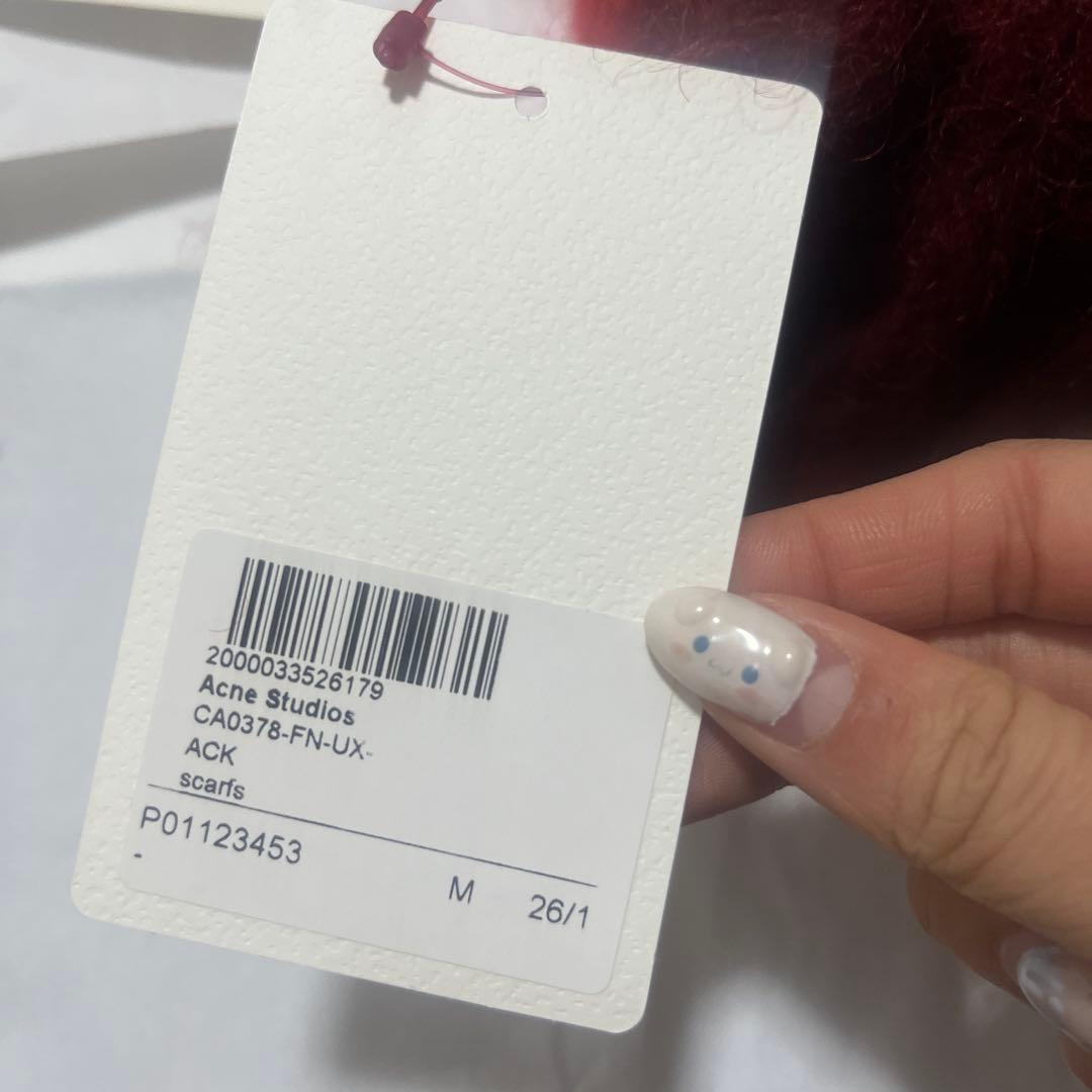 国内完売 ACNE STUDIOS フランジ レッド マフラー