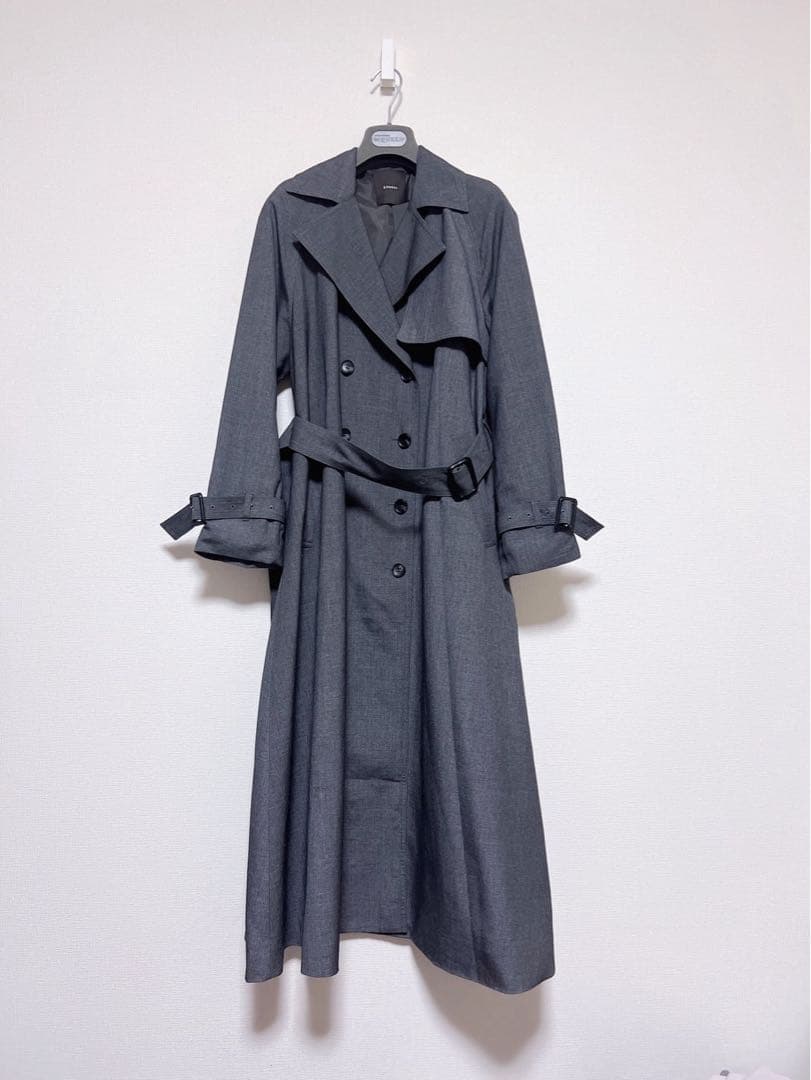 アニュアンス　 トレンチコート ウールブレンドフレアトレンチコート