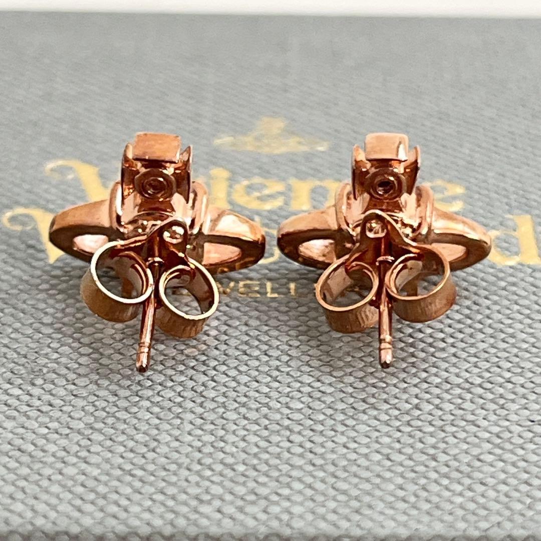美品 ヴィヴィアンウエストウッド ピンクゴールド ピアス ストーン オーブ