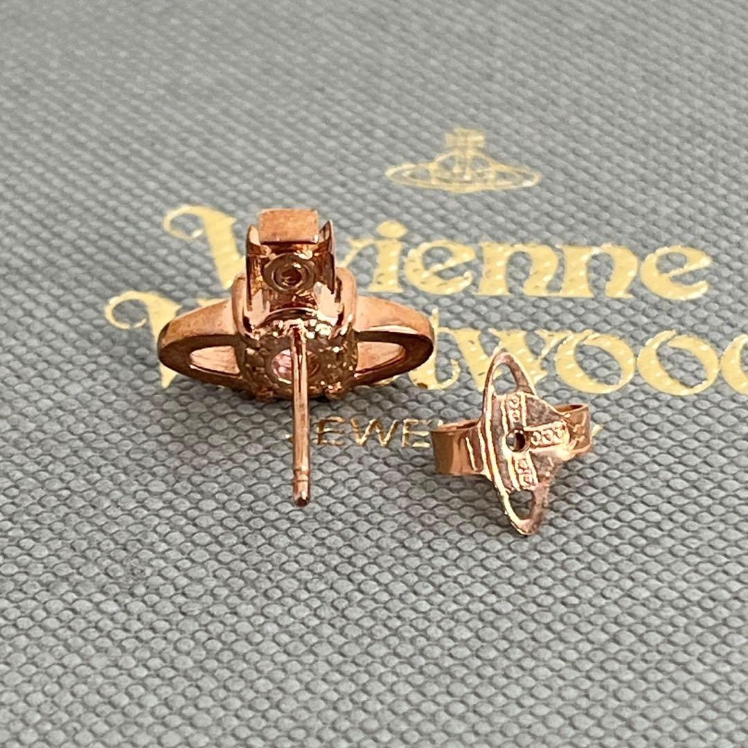 美品 ヴィヴィアンウエストウッド ピンクゴールド ピアス ストーン オーブ