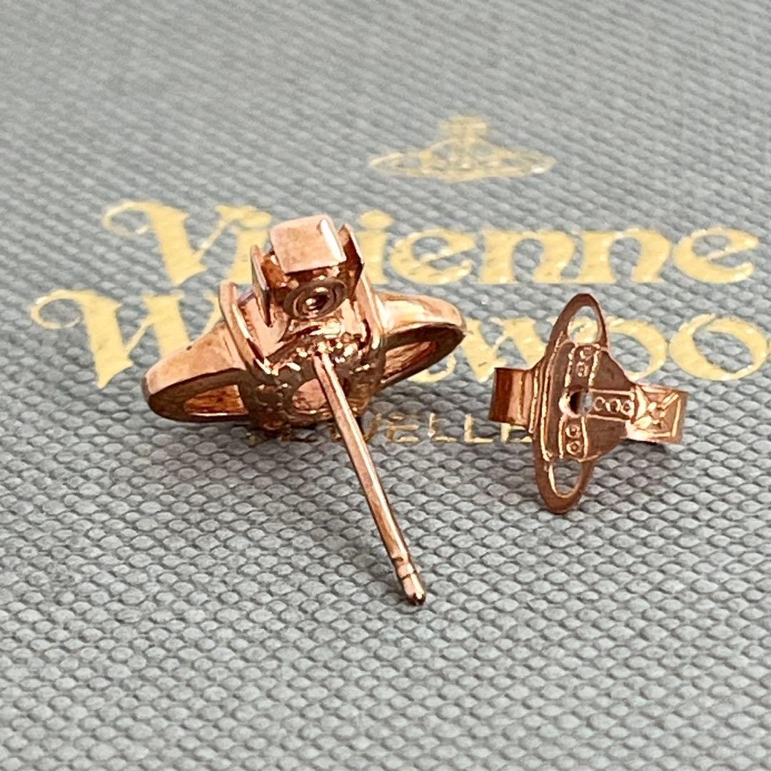 美品 ヴィヴィアンウエストウッド ピンクゴールド ピアス ストーン オーブ