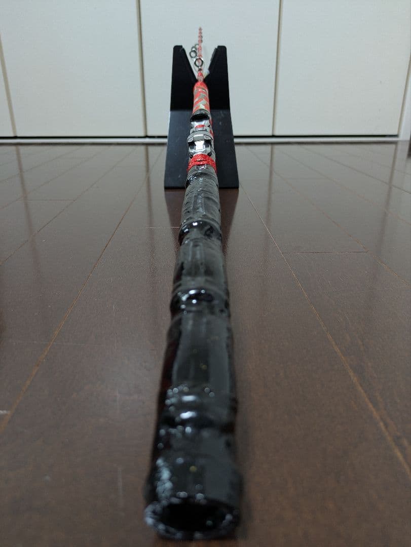 伊勢海老竿　穴釣り　テトラ釣り　布袋竹細め　和紙　　ハンドメイド　スパイラル