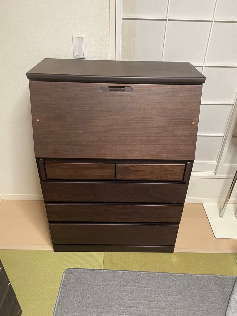 【送料込】ライティングビューロー　ダークブラウン