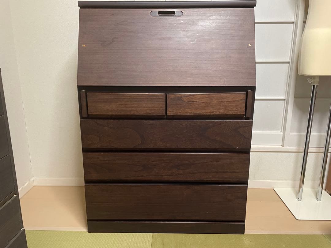 【送料込】ライティングビューロー　ダークブラウン