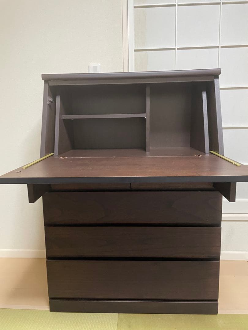 【送料込】ライティングビューロー　ダークブラウン