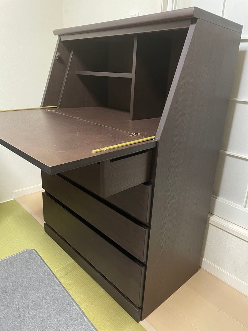 【送料込】ライティングビューロー　ダークブラウン