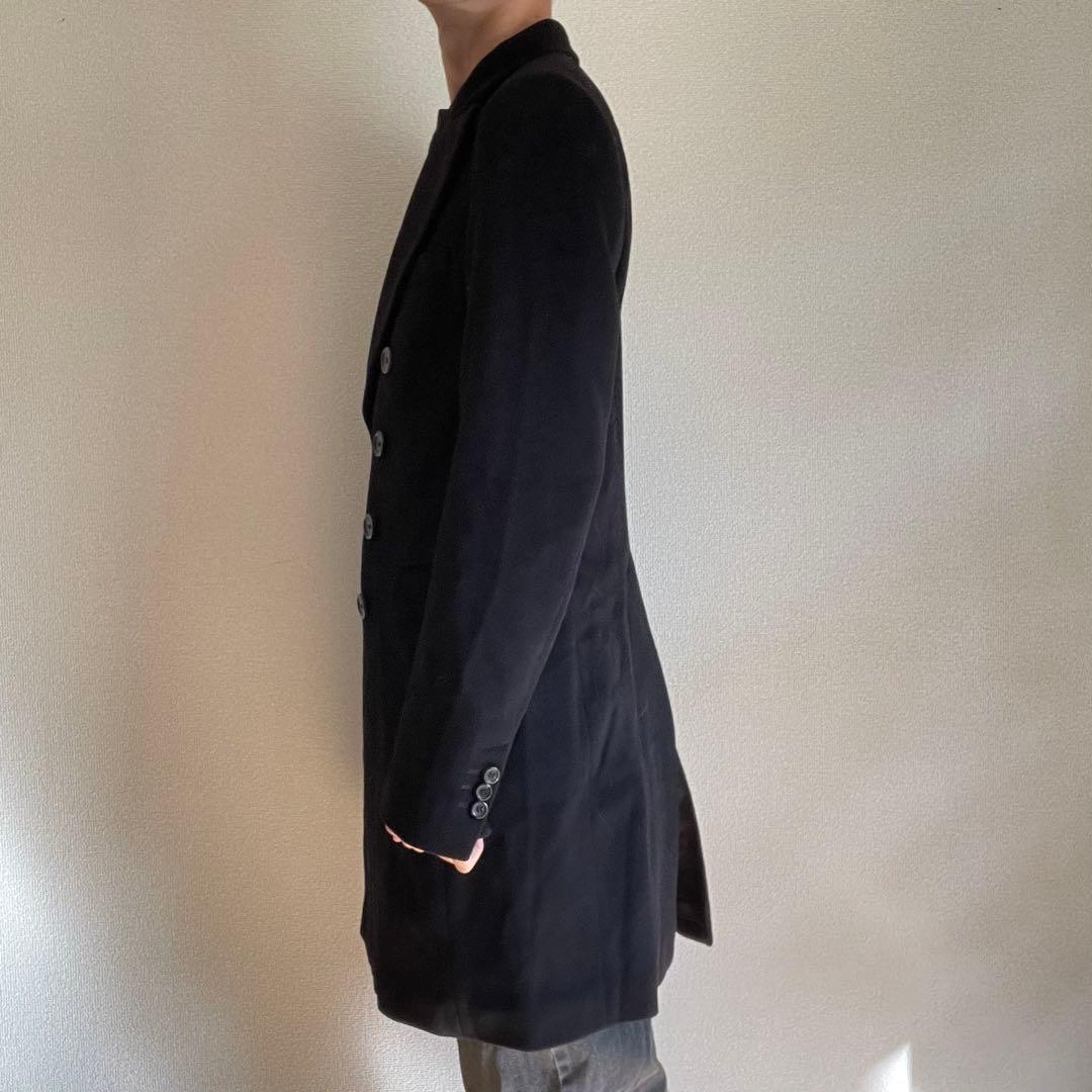 Yves Saint Laurent ダブルブレスト チェスターコート 黒