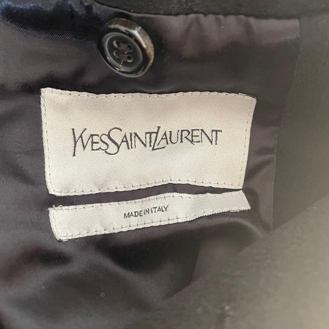 Yves Saint Laurent ダブルブレスト チェスターコート 黒