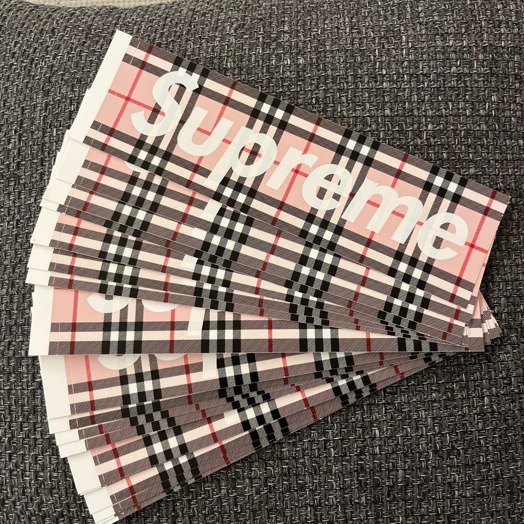 美品★Supreme Burberry チェック柄 ステッカー 18枚※おまけ付