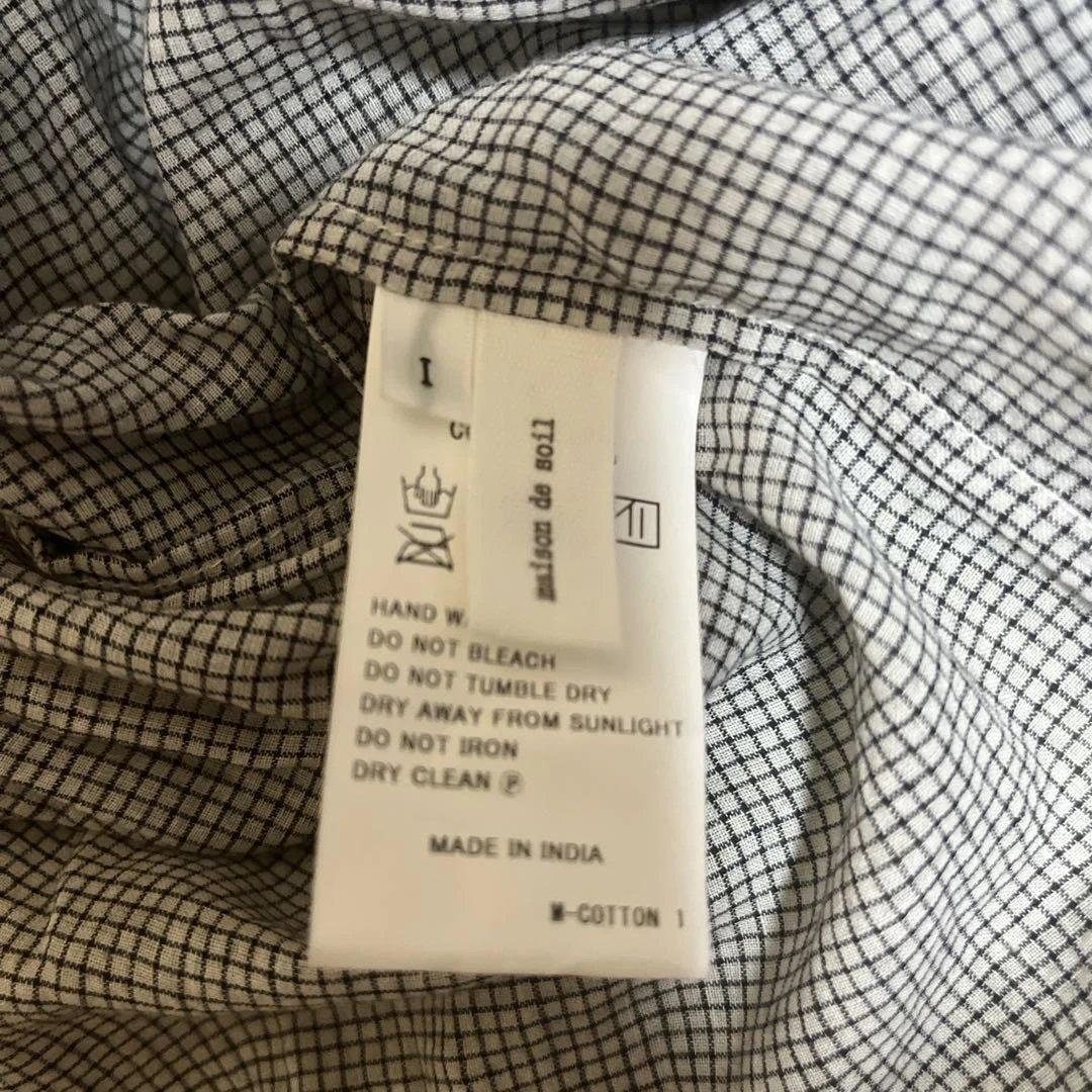 タンタン購入(maison de soil) ドビーチェックフレンチスリーブ