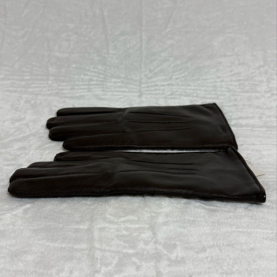 コーチ★手袋★ラムレザー×カシミヤ★濃茶色系★未使用タグ付き