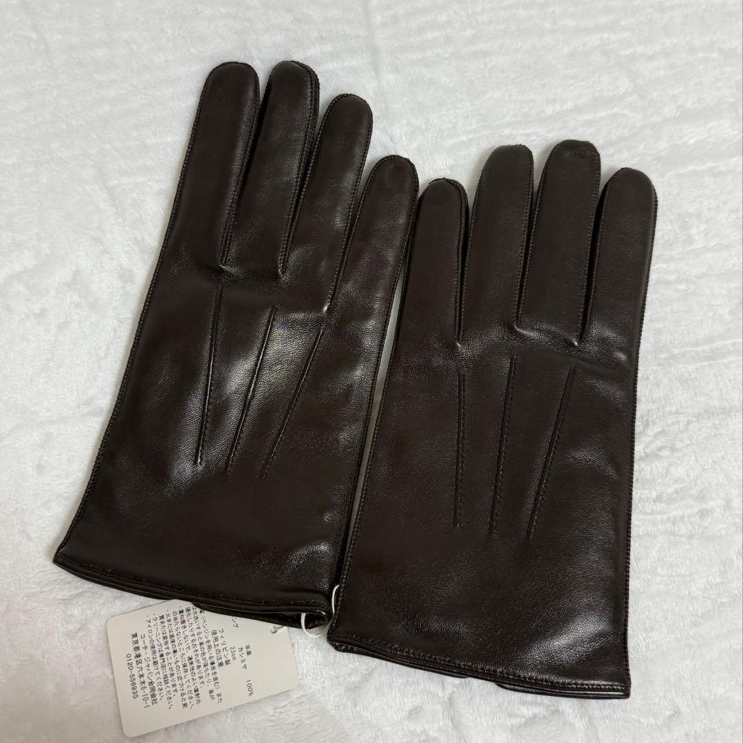 コーチ★手袋★ラムレザー×カシミヤ★濃茶色系★未使用タグ付き