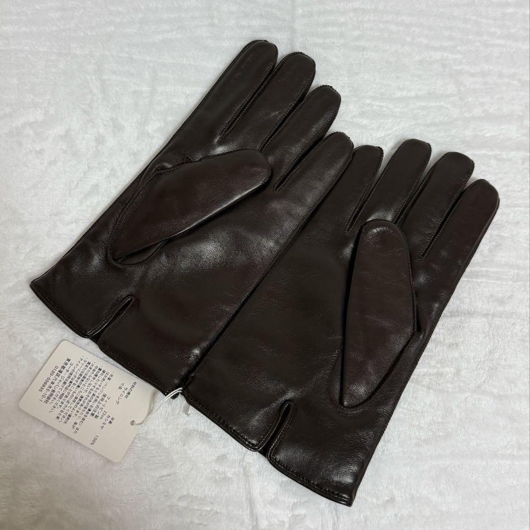 コーチ★手袋★ラムレザー×カシミヤ★濃茶色系★未使用タグ付き