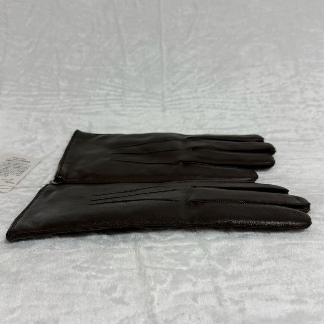 コーチ★手袋★ラムレザー×カシミヤ★濃茶色系★未使用タグ付き