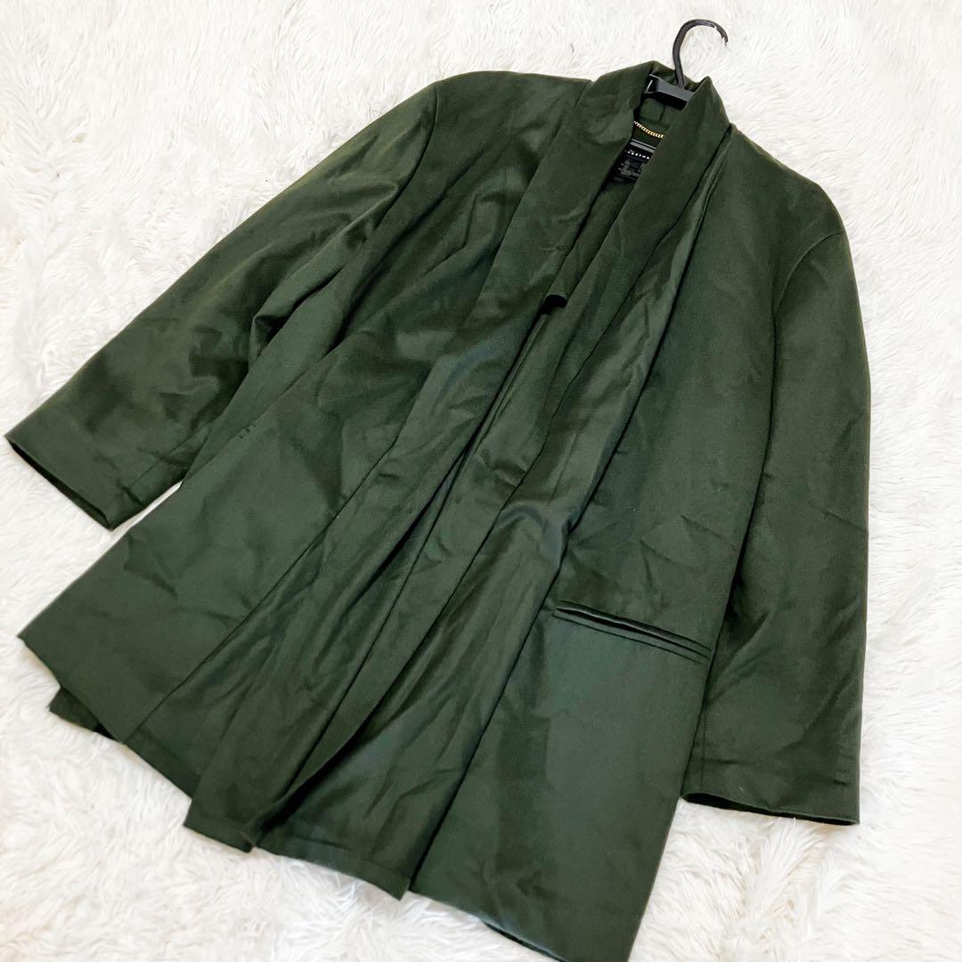 美品　エスカーダ　カシミヤ30% Lサイズ　グリーン　ジャケット　柔らか