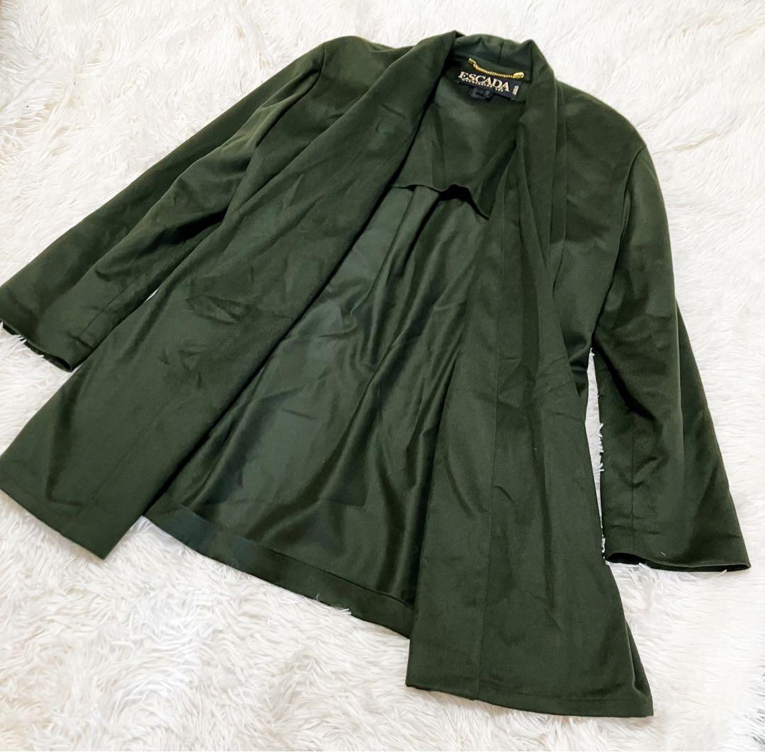 美品　エスカーダ　カシミヤ30% Lサイズ　グリーン　ジャケット　柔らか