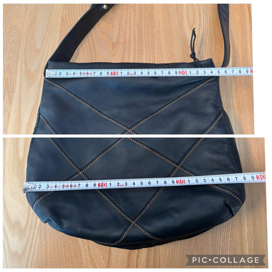 LOEWE クロスデザイン ステッチ ショルダーバッグ ハンドバッグ トート 黒