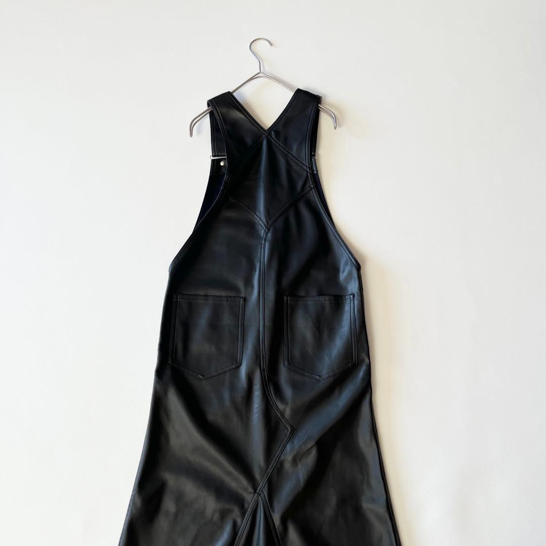 ▼22ss完売品✨美品✨アパルトモン【34】レザー ワンピース オーバーオール