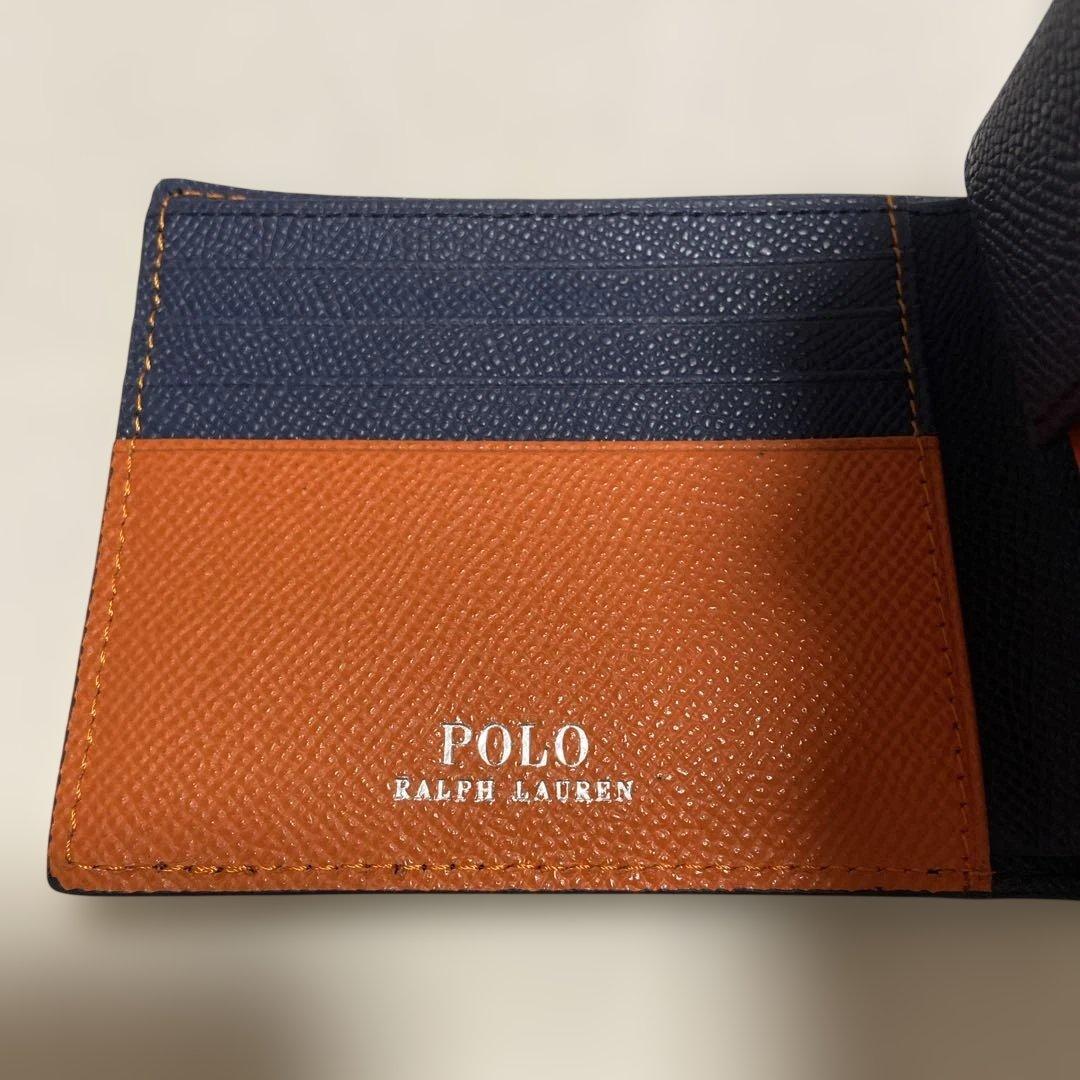 Polo Ralph Lauren ネイビー 二つ折り財布 アウトレット