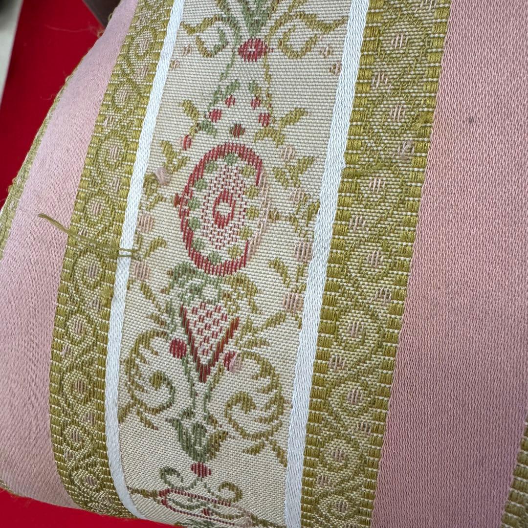 院*長様 アンティーク　二人掛け　猫脚　アームチェア　クラシック ストライプ イ