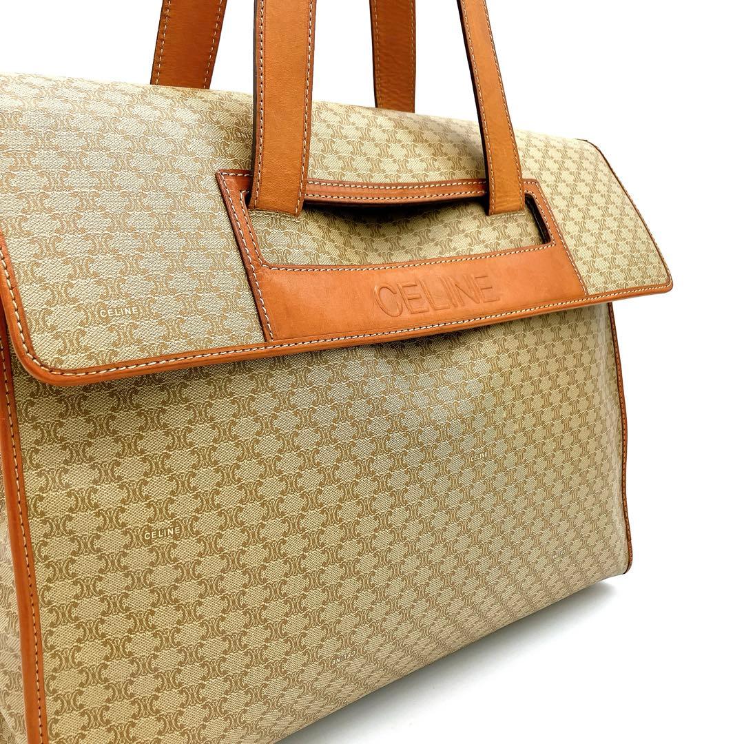 【CELINE】トートバッグ　マカダム柄　ベージュ　ブラウン　PVC