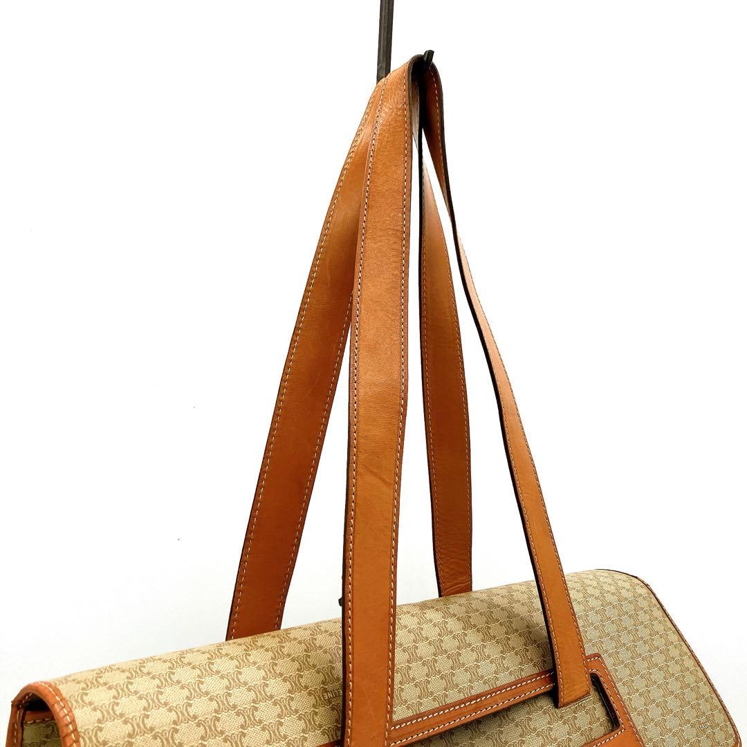 【CELINE】トートバッグ　マカダム柄　ベージュ　ブラウン　PVC