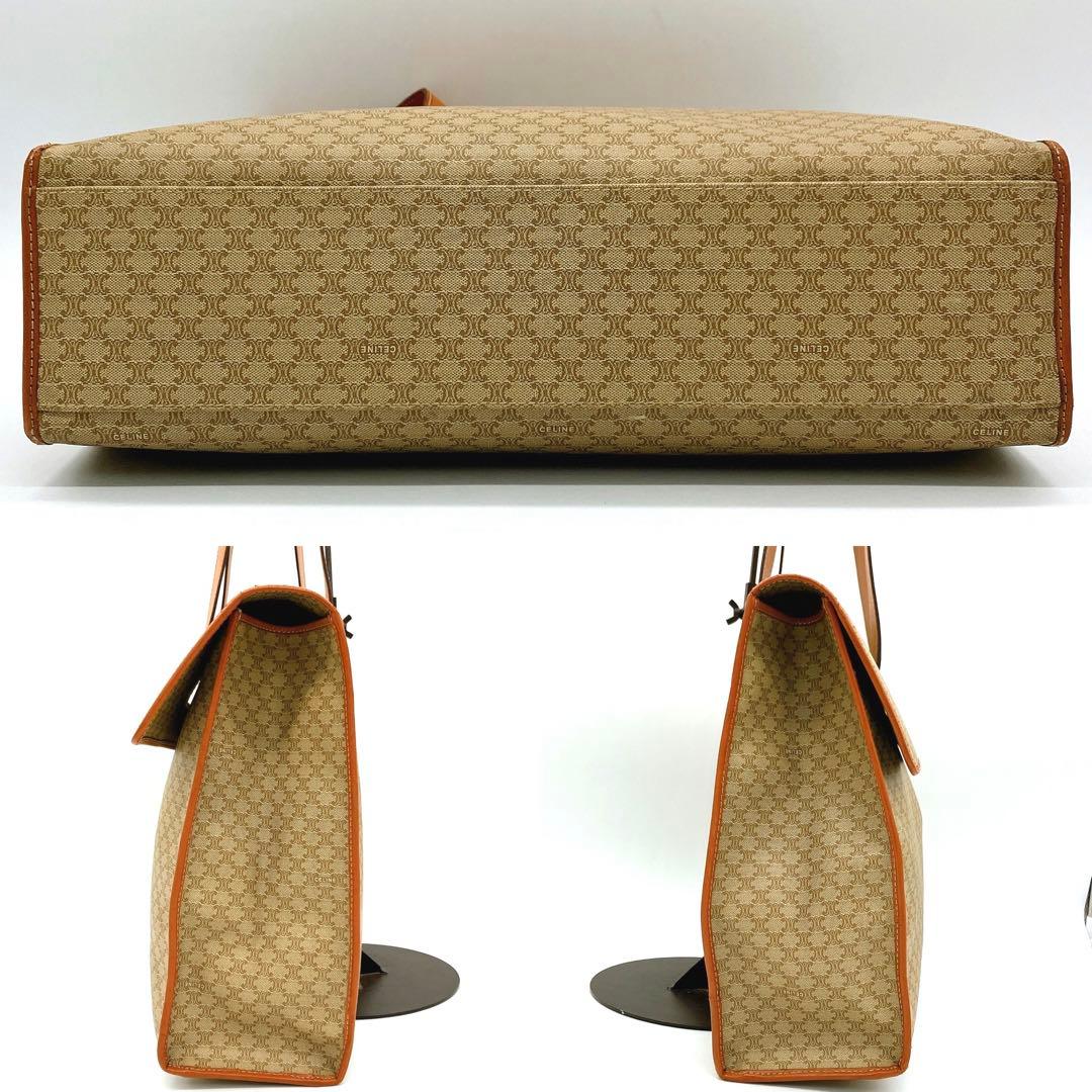 【CELINE】トートバッグ　マカダム柄　ベージュ　ブラウン　PVC