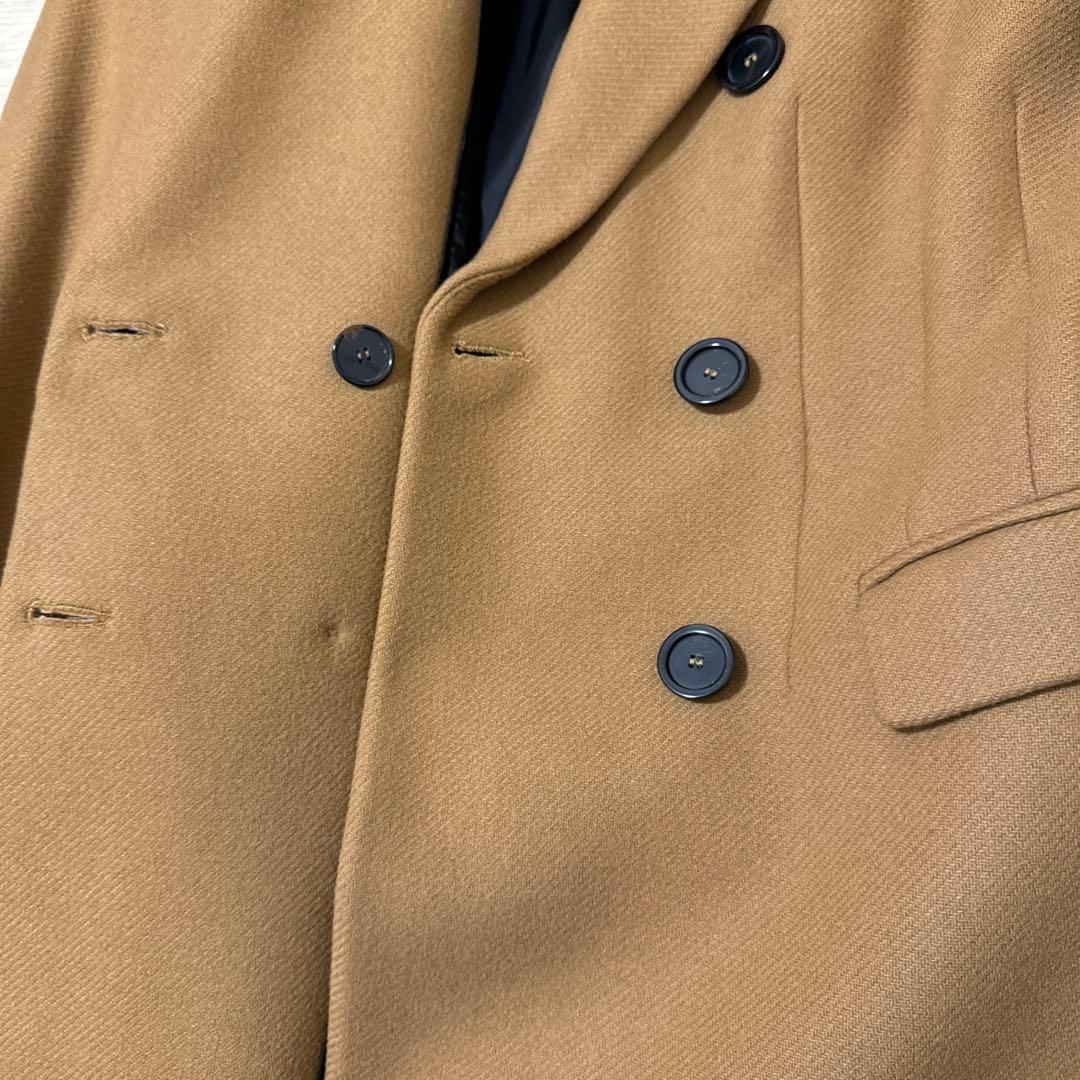 美品2回着用のみZARA×MANTECOウール混ダブルチェスターコート キャメル