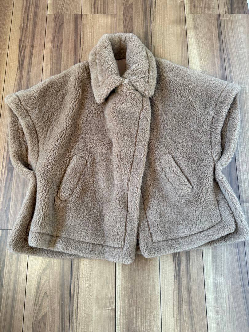 テディベアケープ　アルパカ素材　ライトブラウン