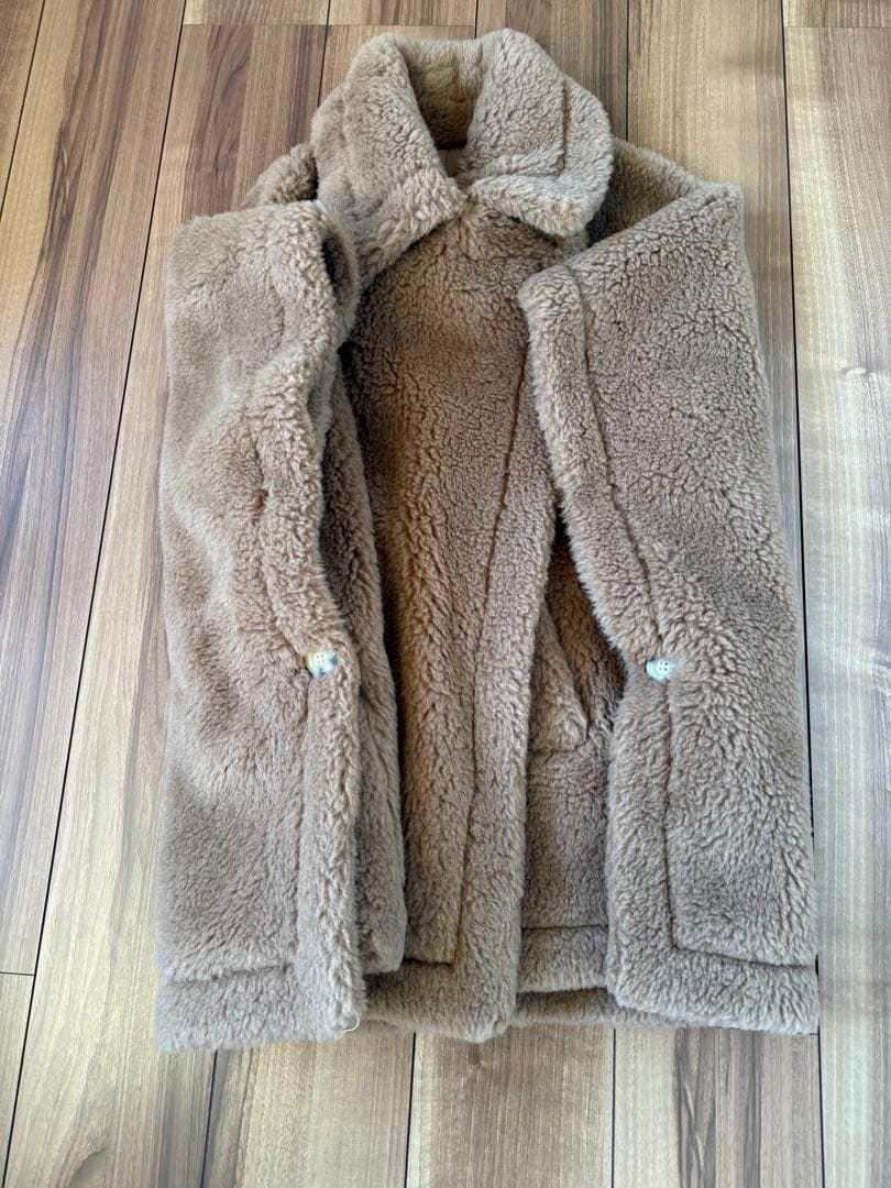 テディベアケープ　アルパカ素材　ライトブラウン