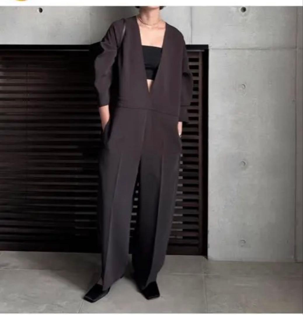 LOHEN /ＶNECK COMBINASON Ｖネックコンビネゾン36茶