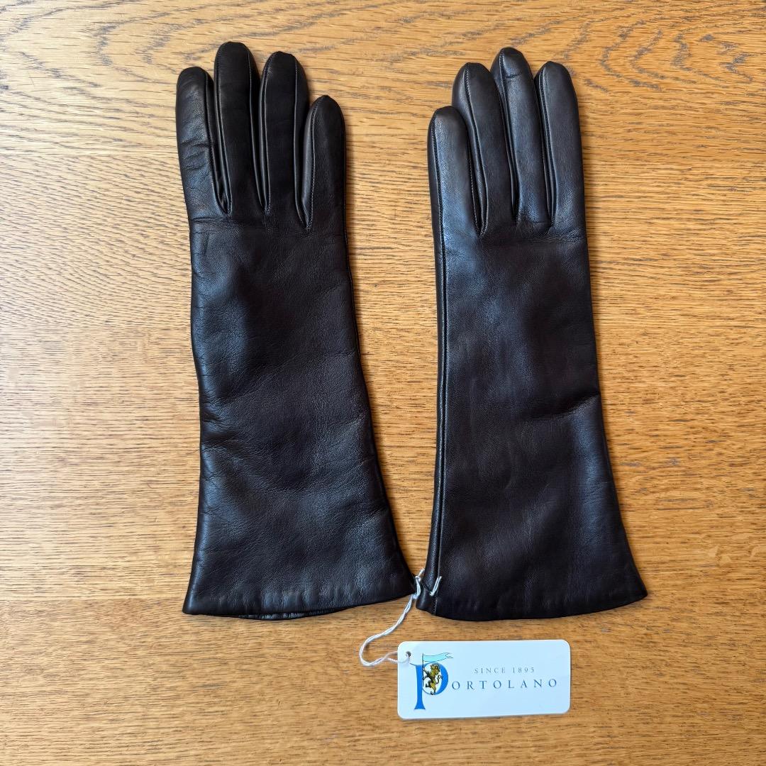 【お買得！】レザーグローブ　レディース　カシミア イタリア製