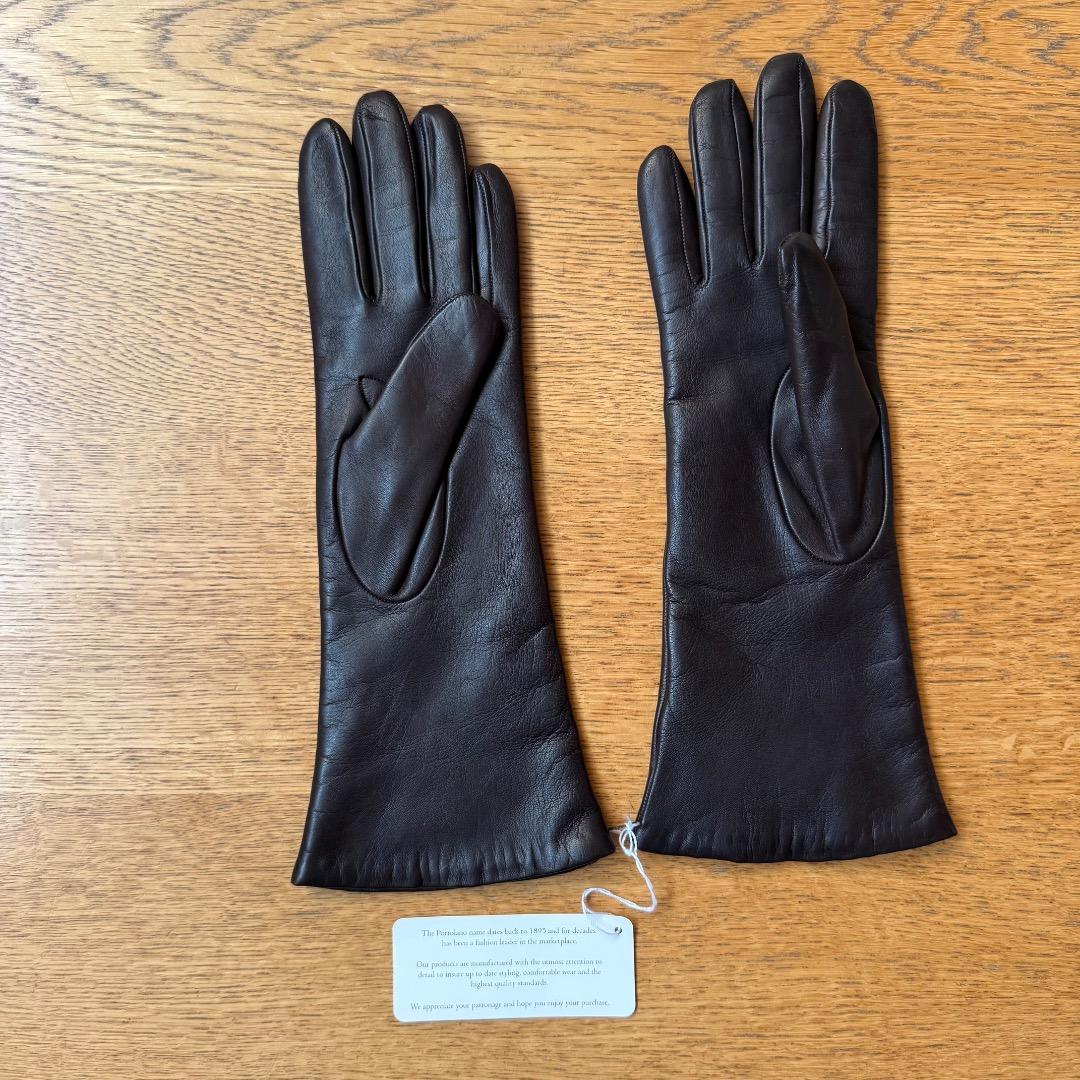 【お買得！】レザーグローブ　レディース　カシミア イタリア製