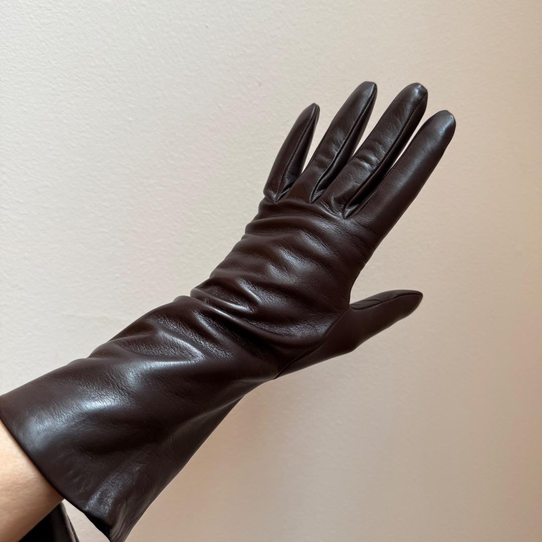 【お買得！】レザーグローブ　レディース　カシミア イタリア製