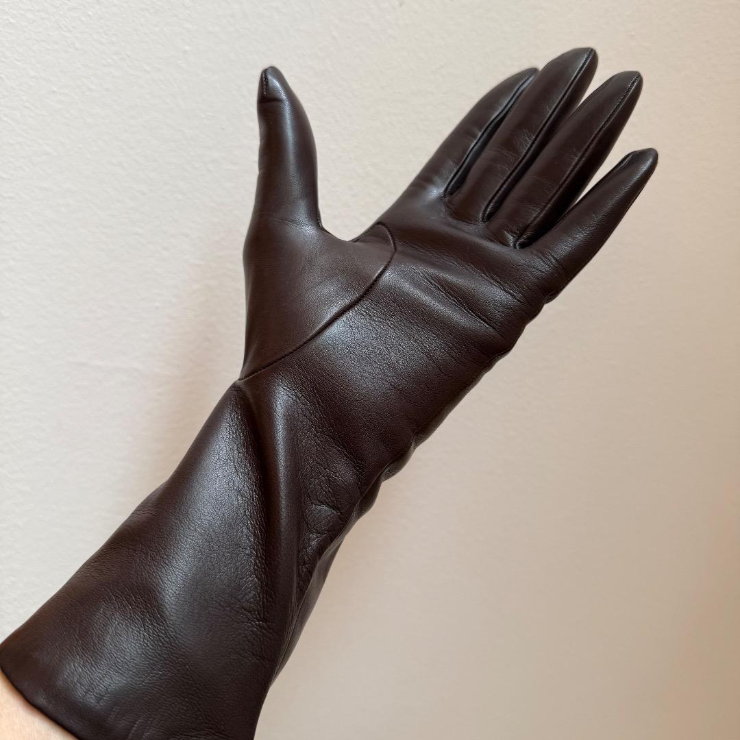 【お買得！】レザーグローブ　レディース　カシミア イタリア製