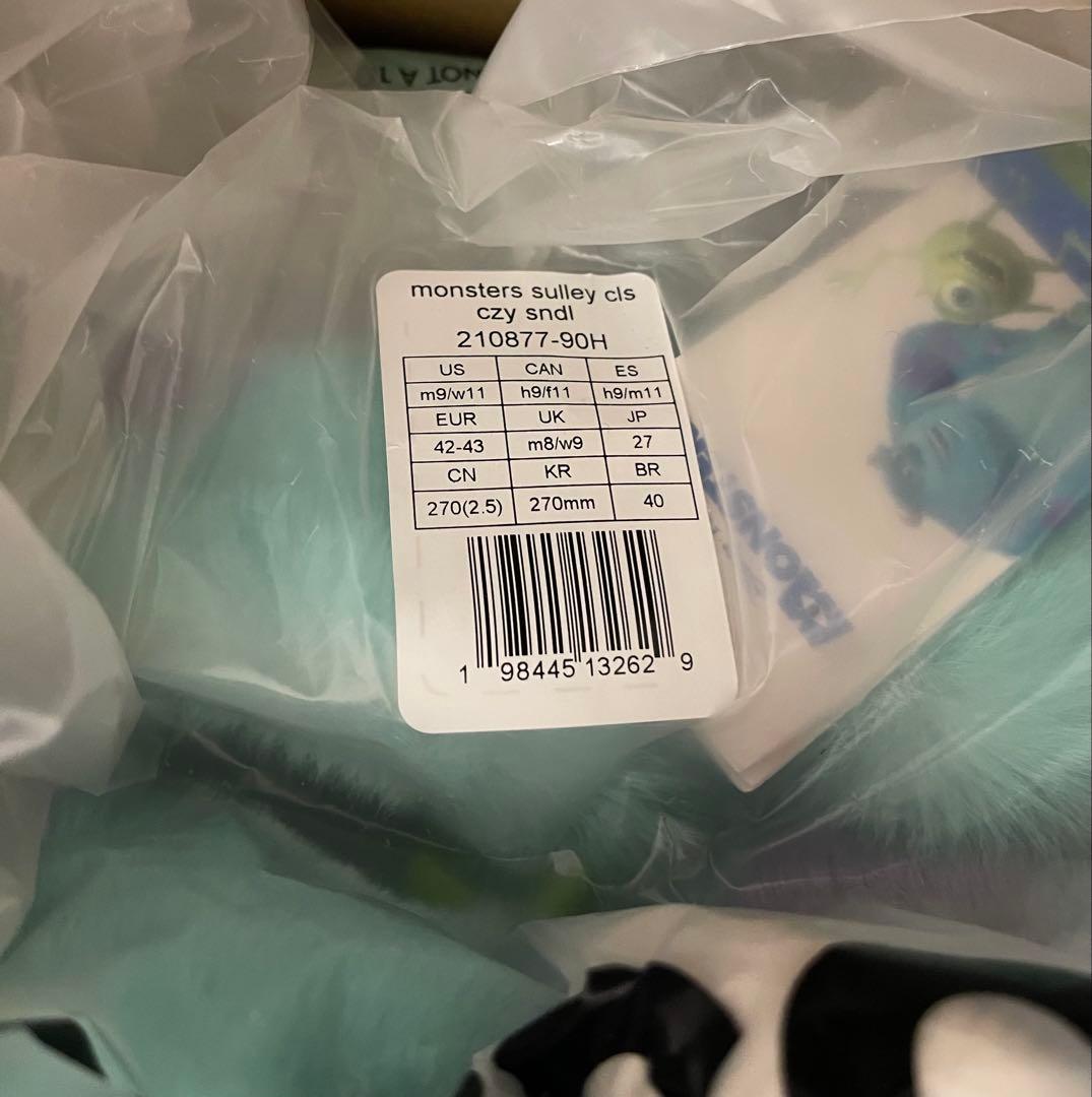 新品未開封　クロックス　モンスターズ・インク　コラボ　サリー　27cm サリバン