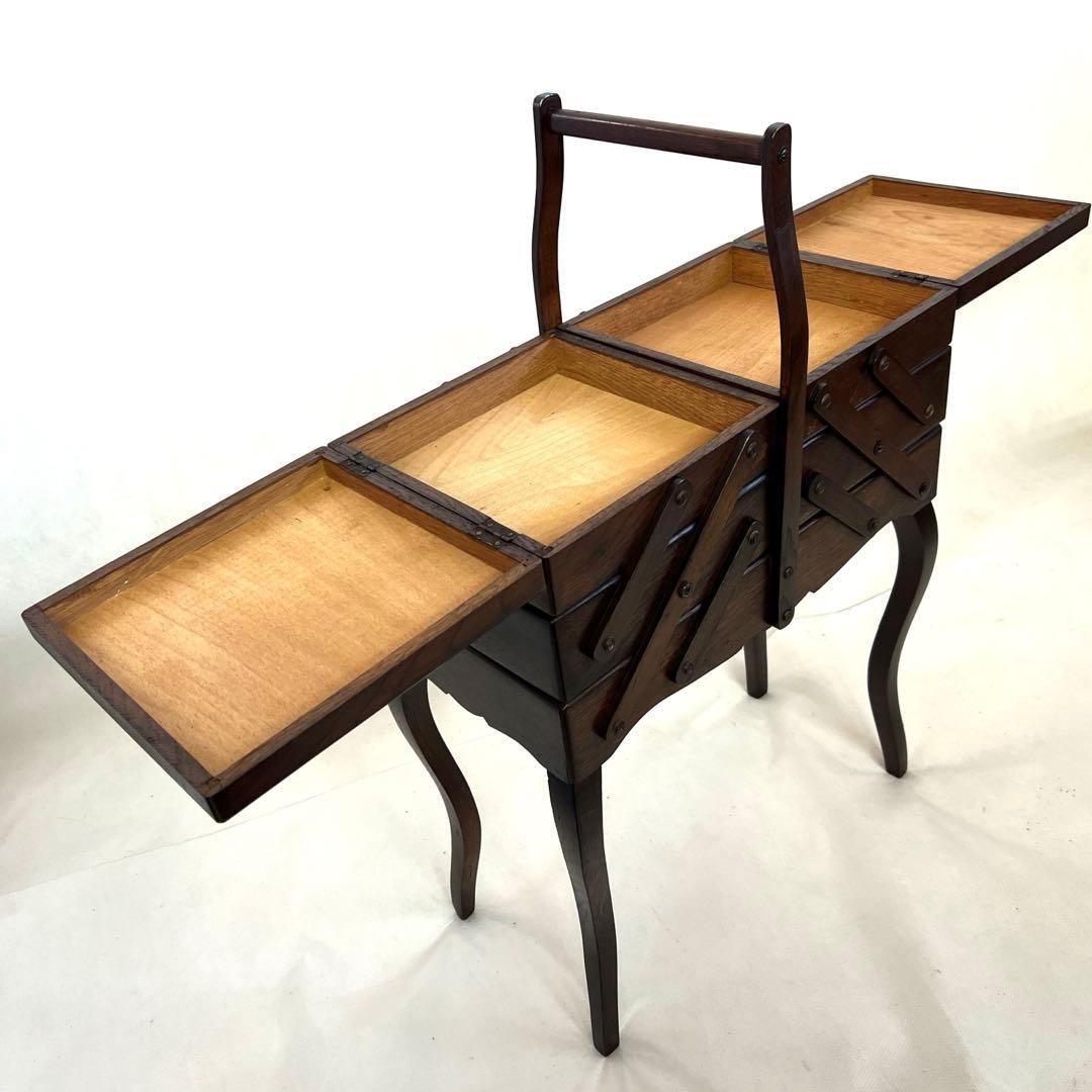 猫脚・ソーイングボックス・フランスアンティーク・小物入れ