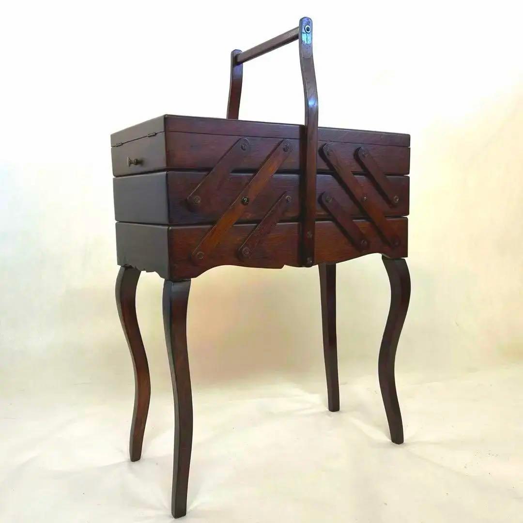 猫脚・ソーイングボックス・フランスアンティーク・小物入れ