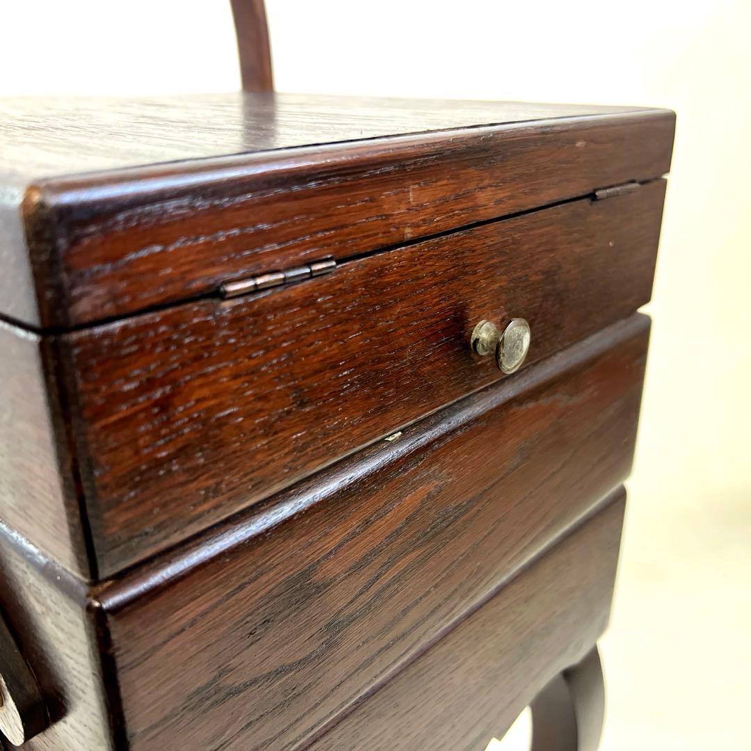 猫脚・ソーイングボックス・フランスアンティーク・小物入れ