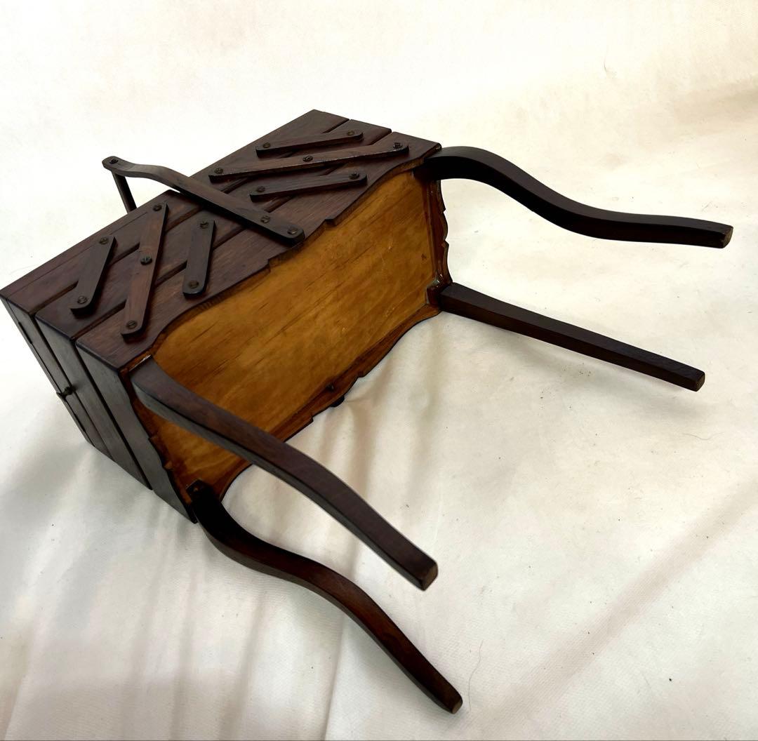 猫脚・ソーイングボックス・フランスアンティーク・小物入れ