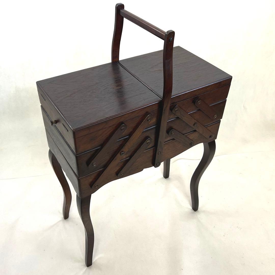 猫脚・ソーイングボックス・フランスアンティーク・小物入れ