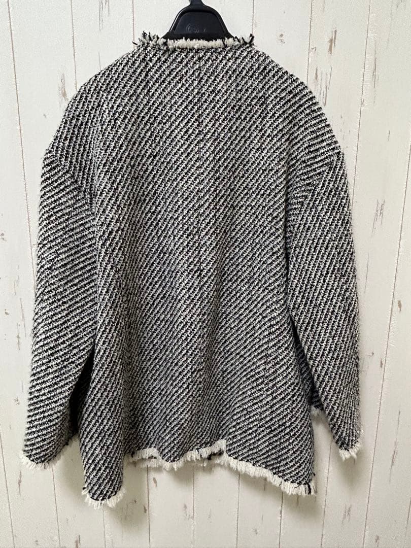 GIOLICAツイードBIGジャケットカラー ブラック A