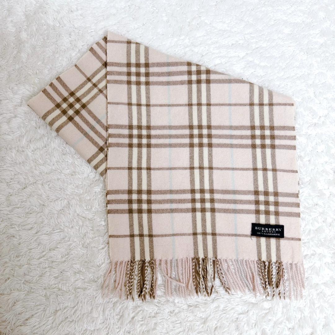 希少✨ Burberry バーバリー マフラー カシミヤ ノバチェック ピンク