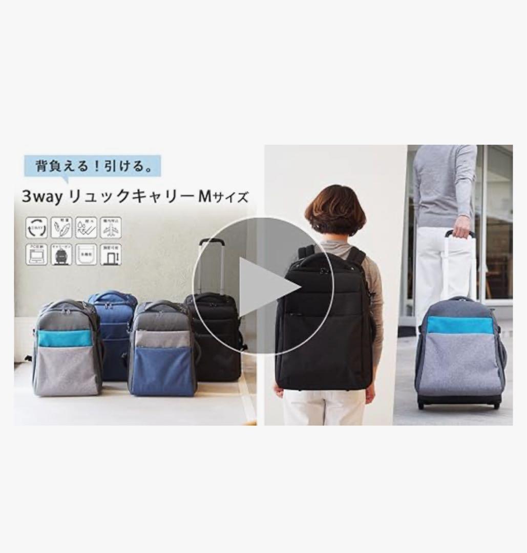 モアエルグ MOIERG キャリー リュック グレー 青 軽量 静音