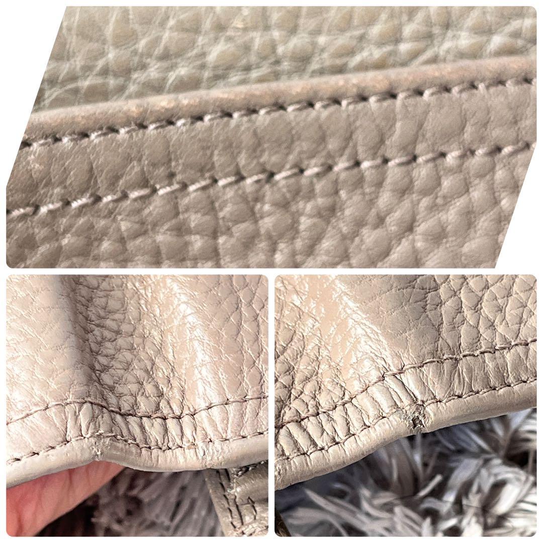 良品✨PRADA 長財布　メタルロゴ　長財布　シボレザー　グレージュ