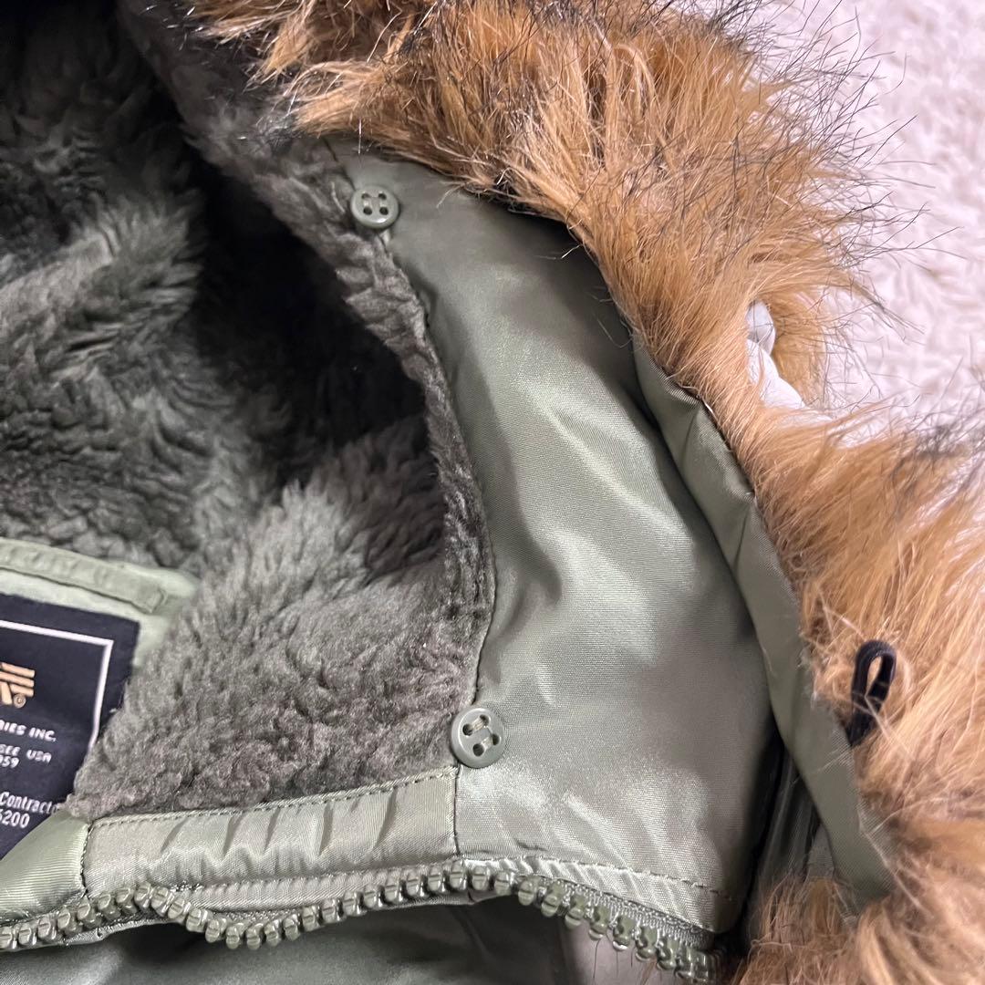 ALPHA アルファ　N-3B ミリタリージャケット L オリーブグリーン