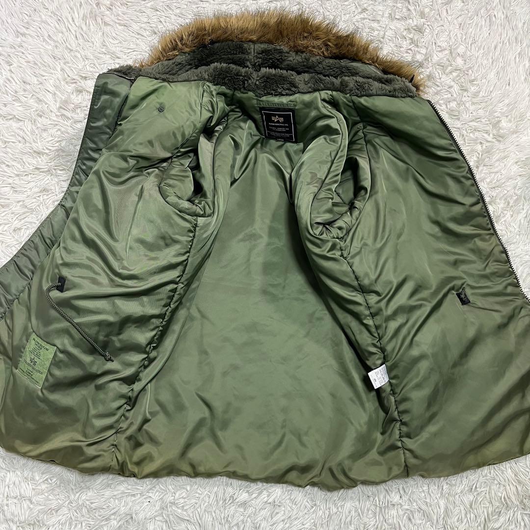 ALPHA アルファ　N-3B ミリタリージャケット L オリーブグリーン