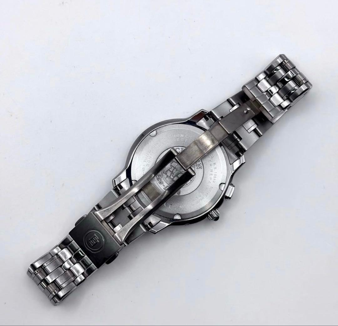 美品 CITIZEN エクシード チタン 電波ソーラー シェル文字盤 メンズ