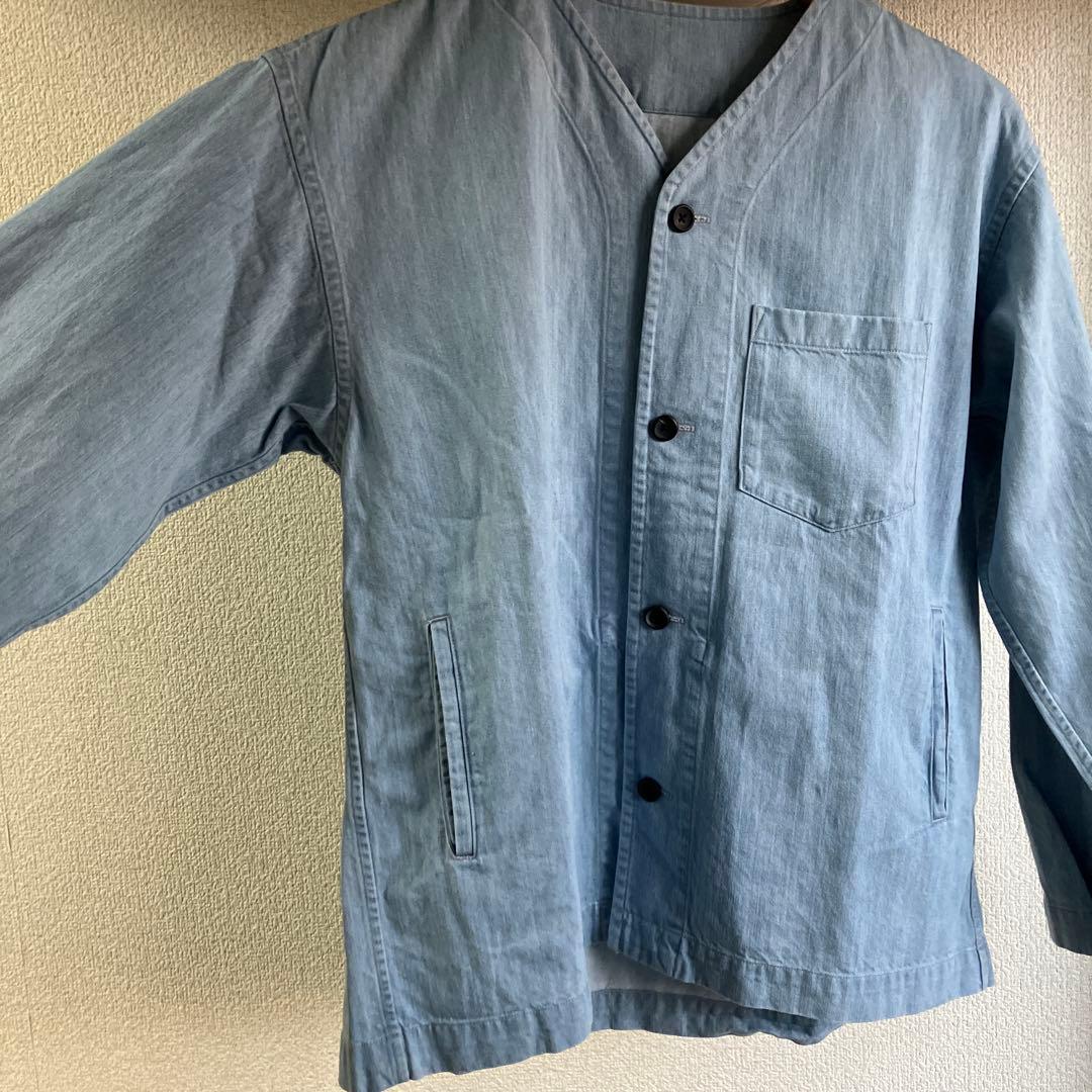 値下げ【美品】ゴーシュ ライトデニム　ノーカラージャケット